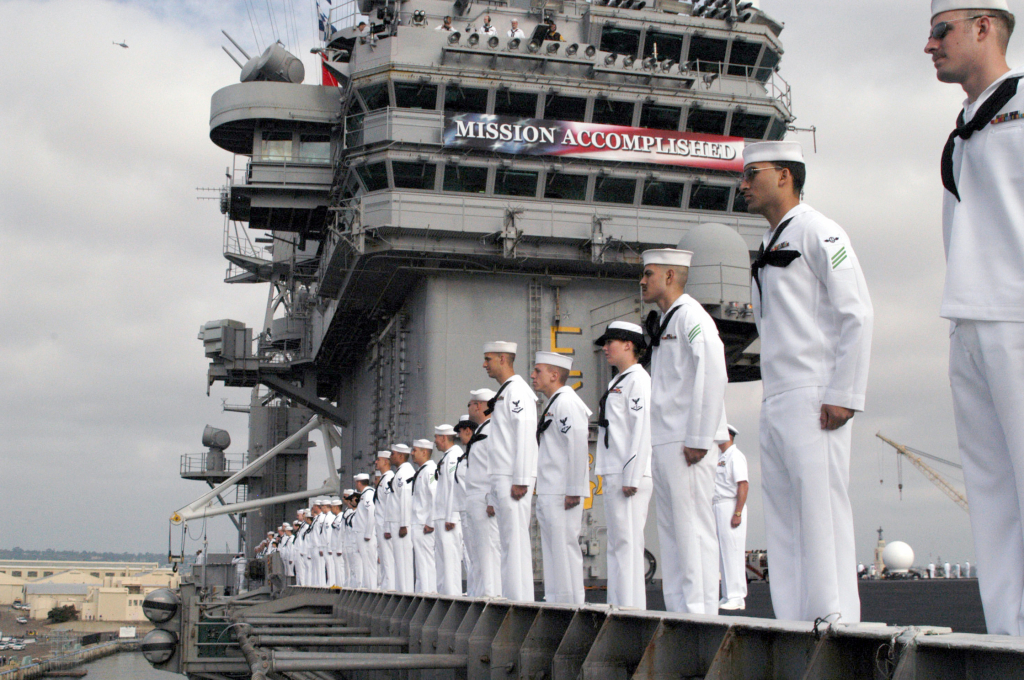 Sailors aboard USS Abraham Lincoln