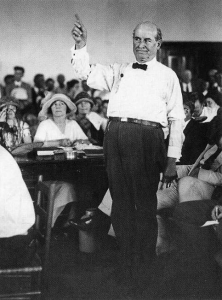 William Jennings Bryan defending the Christian faith at the Scopes Monkey Trial, 1925.